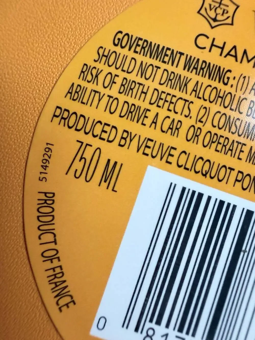 Veuve Clicquot Brut Champagne Ice Jacket Insulated Bottle Sleeve